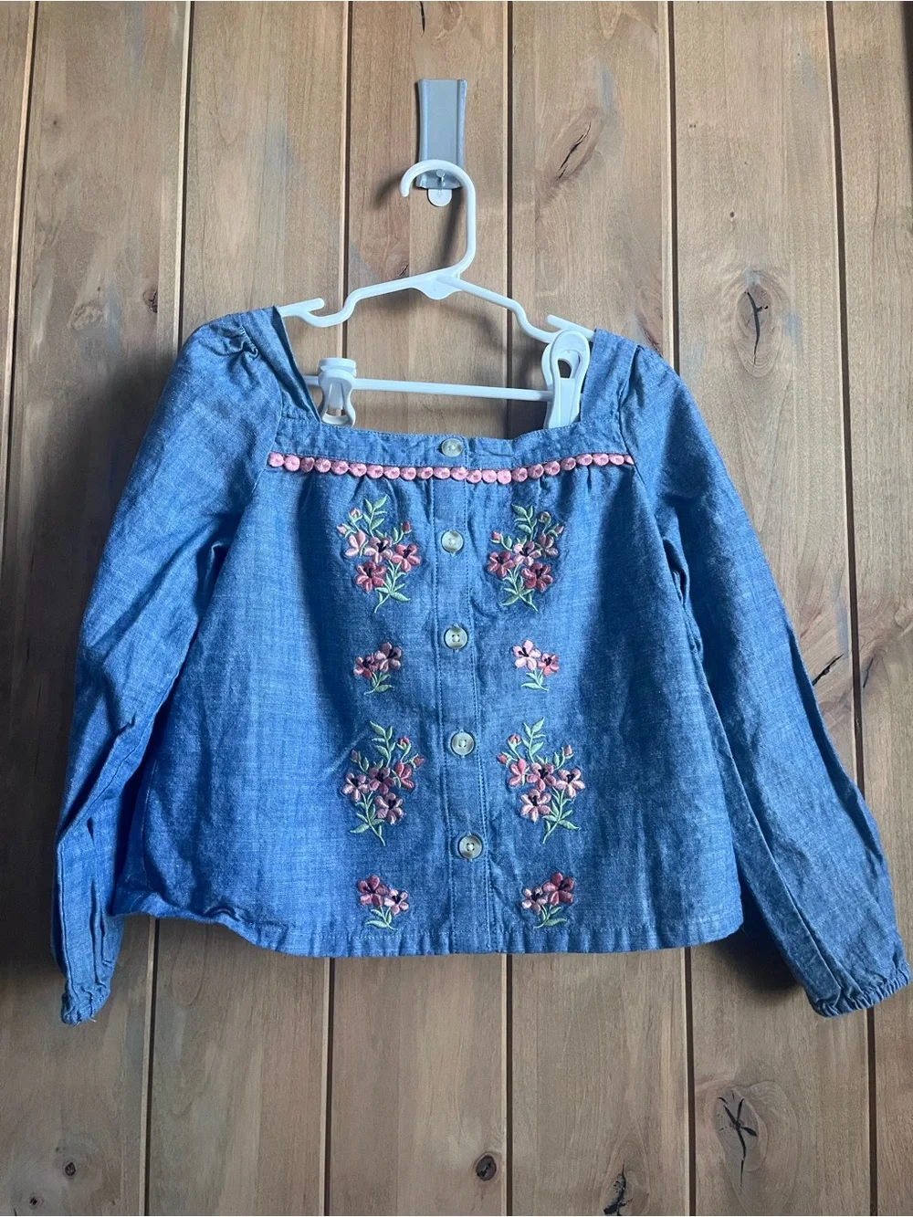 Gymboree Embroidered Chambray Top with Pink Corduroy Pants Set - 5T